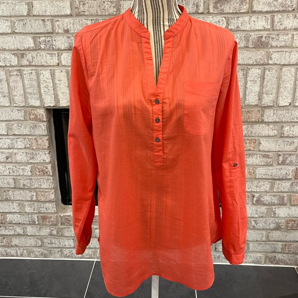 Vintage America Bright Orange  Button-Down Shirt Size Medium